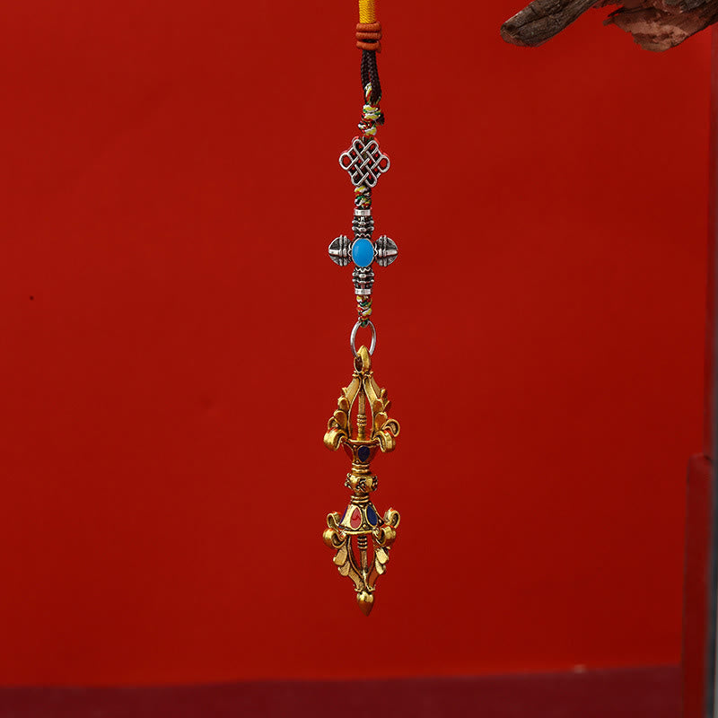 Buddha Stones ​​Vajra-Erleuchtungsseil-Schlüsselanhänger - Antikgold - image 0