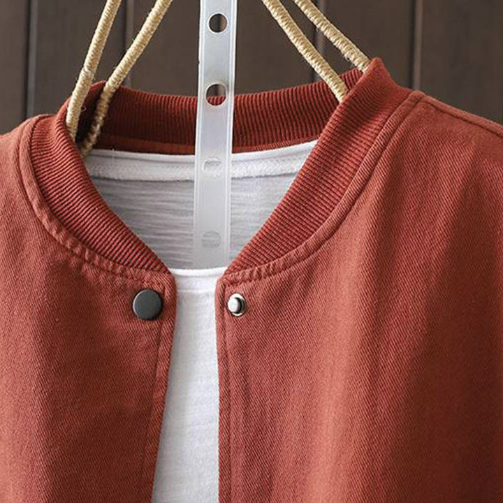 Buddha Stones Herbst-Baumwolljacke mit Knöpfen, langen Ärmeln und Taschen für Damen - image 2