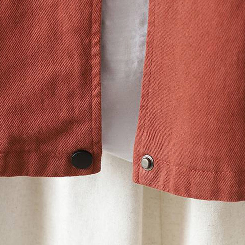 Buddha Stones Herbst-Baumwolljacke mit Knöpfen, langen Ärmeln und Taschen für Damen - image 4