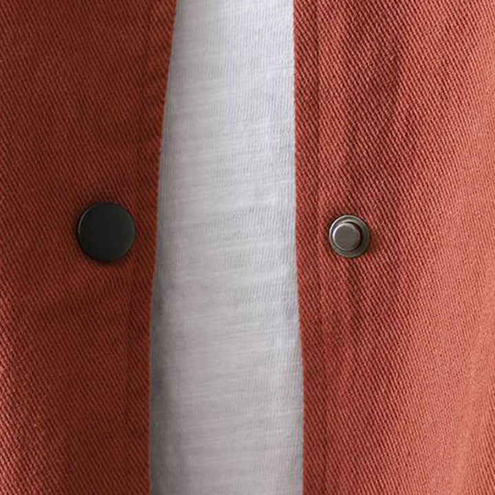 Buddha Stones Herbst-Baumwolljacke mit Knöpfen, langen Ärmeln und Taschen für Damen - image 3