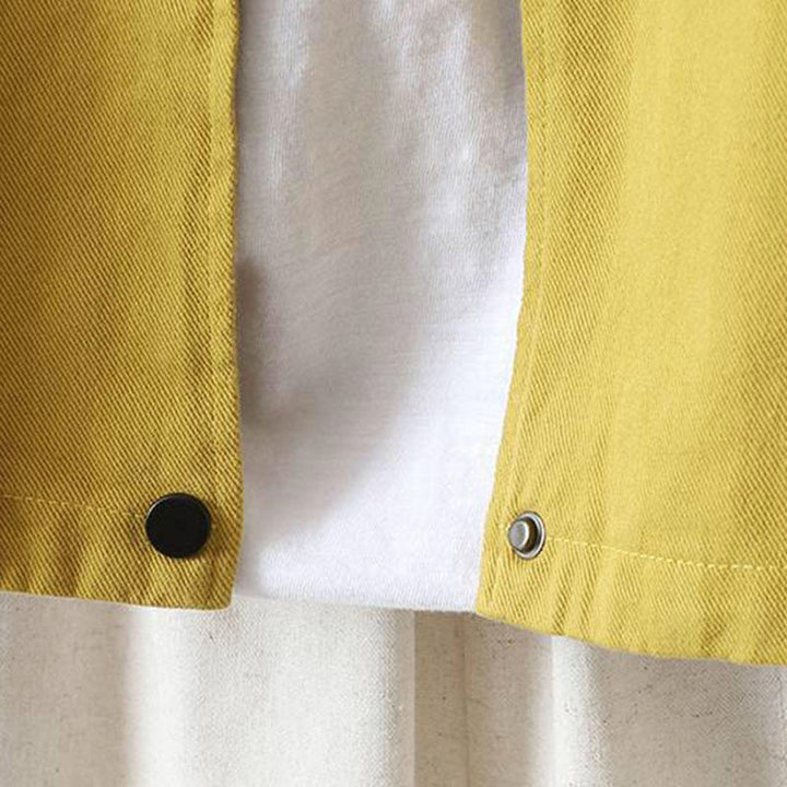 Buddha Stones Herbst-Baumwolljacke mit Knöpfen, langen Ärmeln und Taschen für Damen - image 12