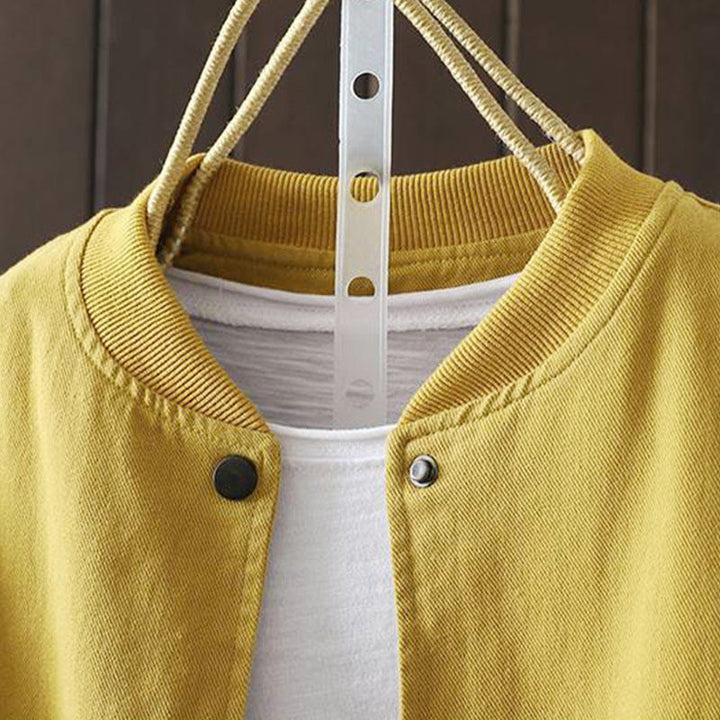 Buddha Stones Herbst-Baumwolljacke mit Knöpfen, langen Ärmeln und Taschen für Damen - image 9