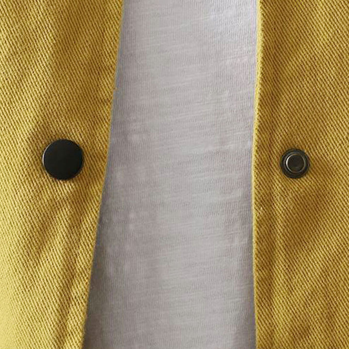 Buddha Stones Herbst-Damenjacke mit langen Ärmeln, Knopfleiste und Taschen - image 13