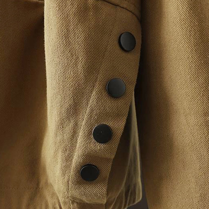 Buddha Stones Herbst-Baumwolljacke mit Knöpfen, langen Ärmeln und Taschen für Damen - image 23