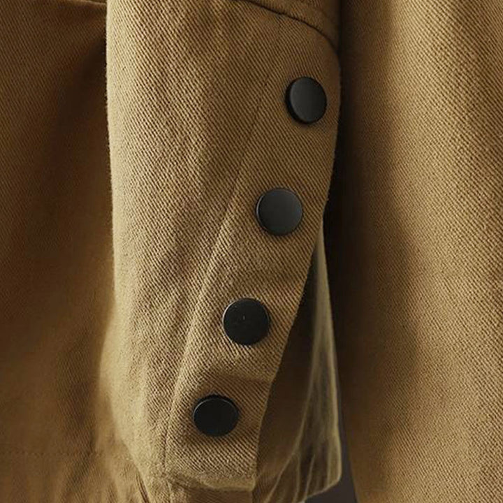 Buddha Stones Herbst-Baumwolljacke mit Knöpfen, langen Ärmeln und Taschen für Damen - image 23