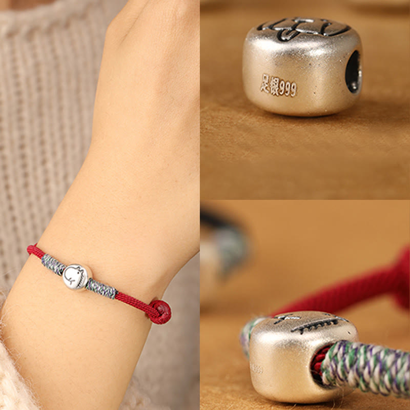 Buddha Stones, 999er Sterlingsilber, Jahr des Pferdes, Chinesisches Tierkreiszeichen, geflochtenes Glücksarmband - image 11