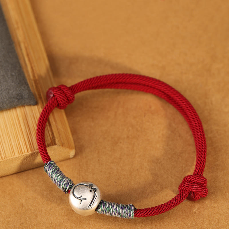 Buddha Stones, 999er Sterlingsilber, Jahr des Pferdes, Chinesisches Tierkreiszeichen, geflochtenes Glücksarmband - image 2