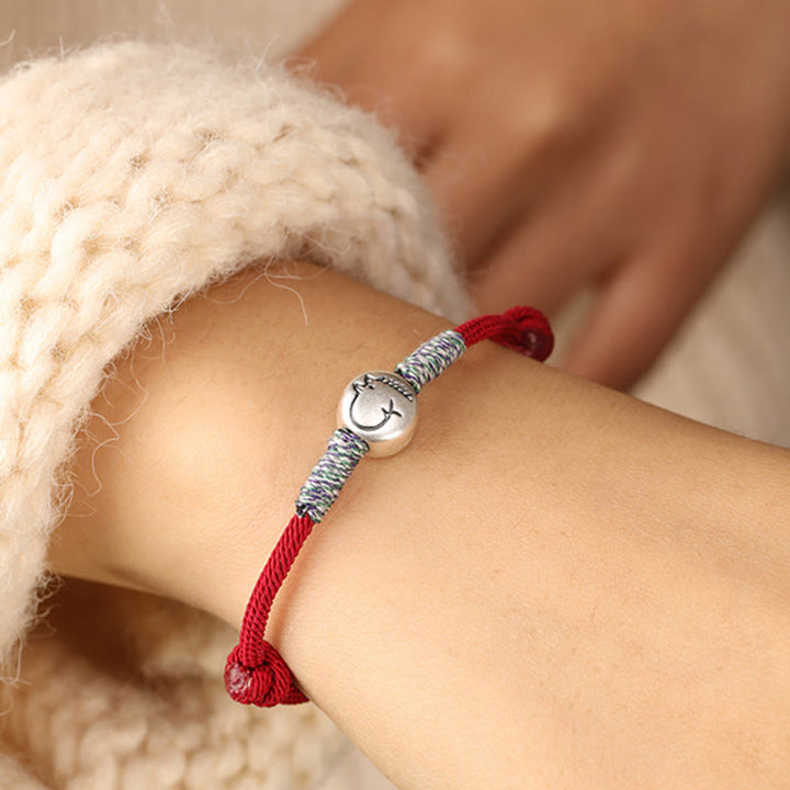 Buddha Stones, 999er Sterlingsilber, Jahr des Pferdes, Chinesisches Tierkreiszeichen, geflochtenes Glücksarmband - image 7