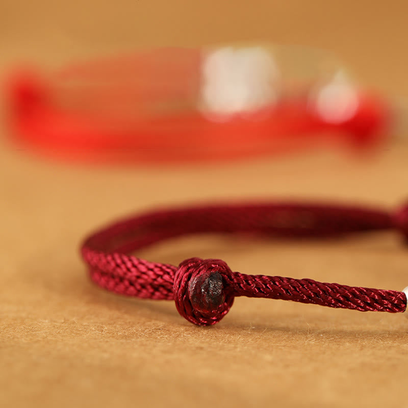 Buddha Stones, 999 Sterling Silber, Jahr des Pferdes, Fu-Zeichen-Anhänger, geflochtenes Glücksarmband - image 7