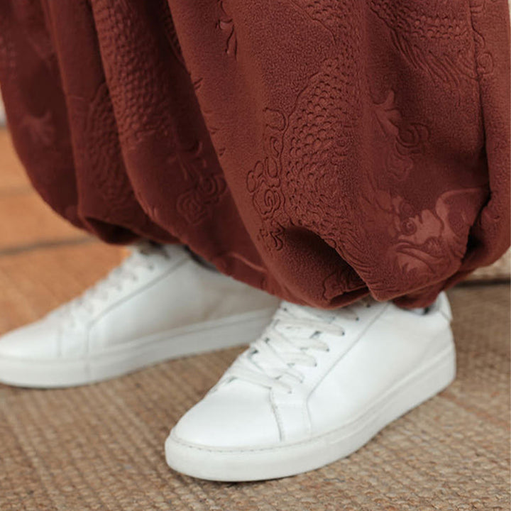 Buddha Stones 2-teiliger Herbst-Winter Herren Tang Anzug Drachenfroschknopf Baumwolle Langarm Jacke und Hose Set - image 21