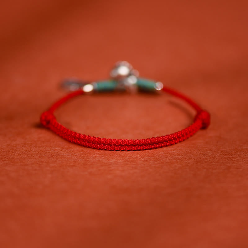 Buddha Stones, 999 Sterling Silber, Jahr des Pferdes, 925 Sterling Silber, Friedens- und Freude-Anhänger, geflochtenes Glücksarmband/Fußkettchen - image 3