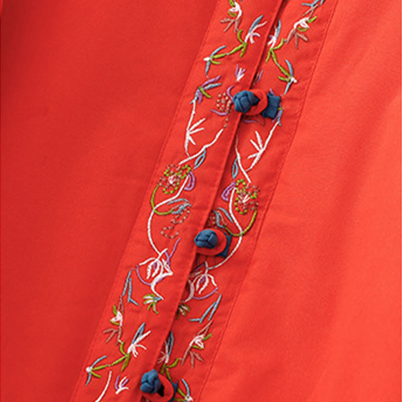 Winterliche Damen-Thermojacke mit Buddha Stones, Winterblumenstickerei, Froschknopfverschluss und langen Ärmeln - image 19