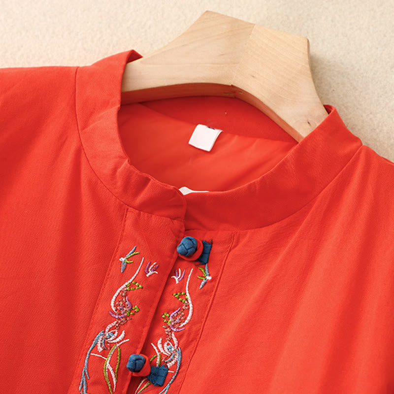 Winterliche Damen-Thermojacke mit Buddha Stones, Winterblumenstickerei, Froschknopfverschluss und langen Ärmeln - image 18