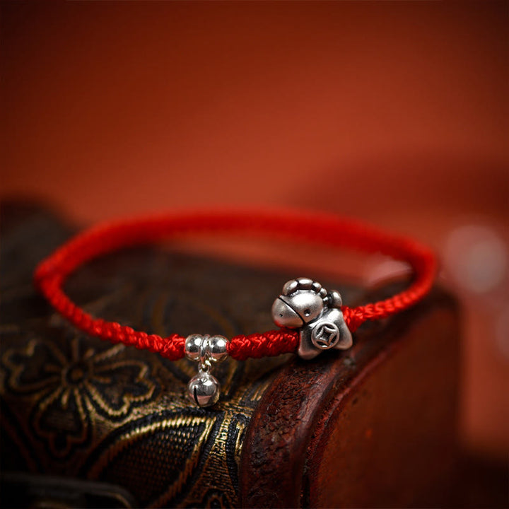 Buddha Stones, 999 Sterling Silber, Jahr des Pferdes, 925 Sterling Silber, Glockenschnur, Glücksarmband für Kinder und Erwachsene - image 9