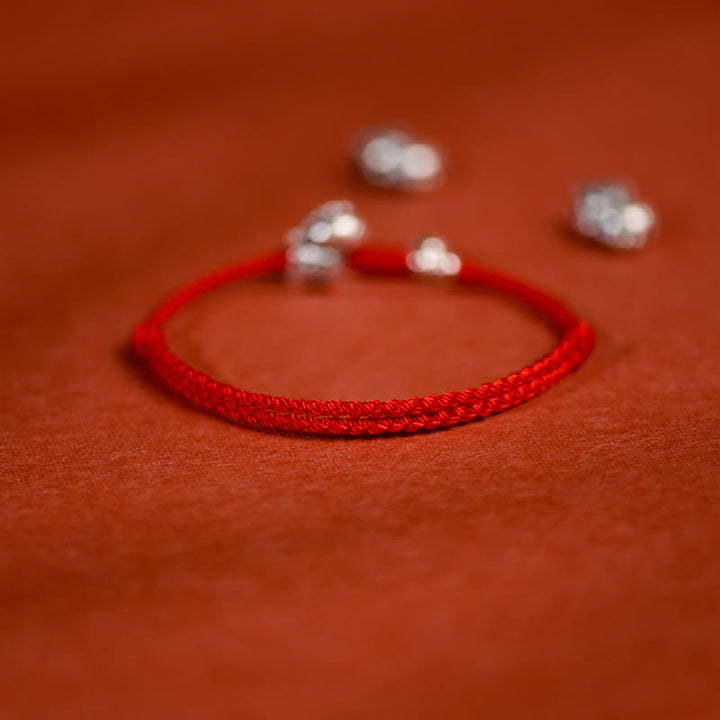 Buddha Stones, 999 Sterling Silber, Jahr des Pferdes, 925 Sterling Silber, Glockenschnur, Glücksarmband für Kinder und Erwachsene - image 2