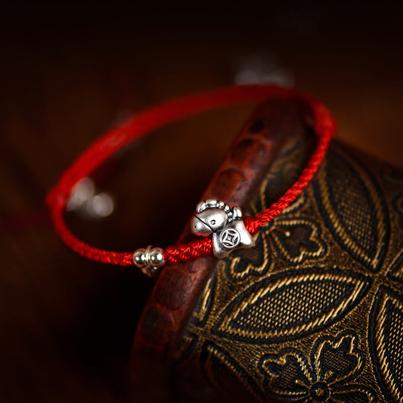 Buddha Stones, 999 Sterling Silber, Jahr des Pferdes, 925 Sterling Silber, Glockenschnur, Glücksarmband für Kinder und Erwachsene - image 8