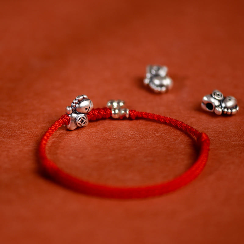 Buddha Stones, 999 Sterling Silber, Jahr des Pferdes, 925 Sterling Silber, Glockenschnur, Glücksarmband für Kinder und Erwachsene - image 3