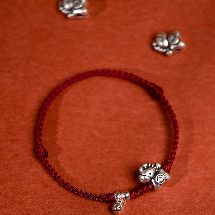 Buddha Stones, 999 Sterling Silber, Jahr des Pferdes, 925 Sterling Silber, Glockenschnur, Glücksarmband für Kinder und Erwachsene - image 17
