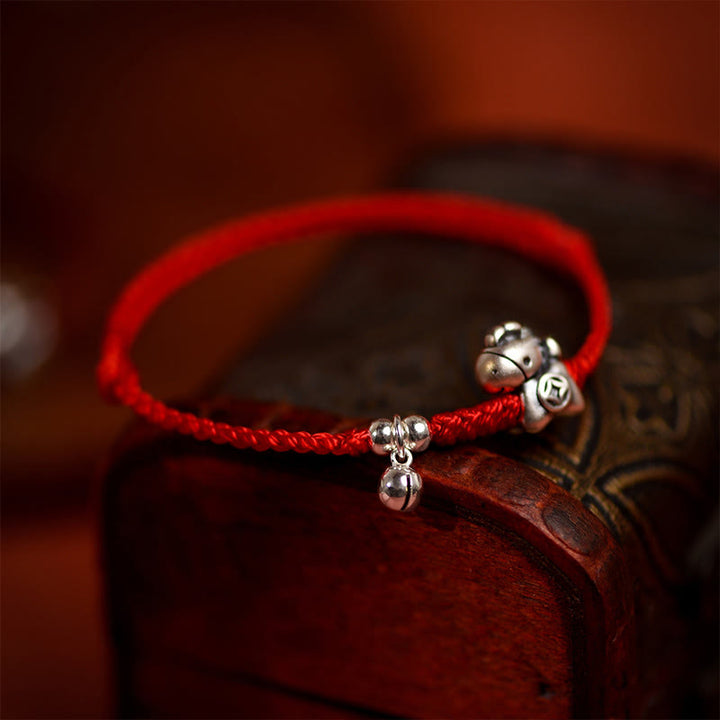 Buddha Stones, 999 Sterling Silber, Jahr des Pferdes, 925 Sterling Silber, Glockenschnur, Glücksarmband für Kinder und Erwachsene - image 7