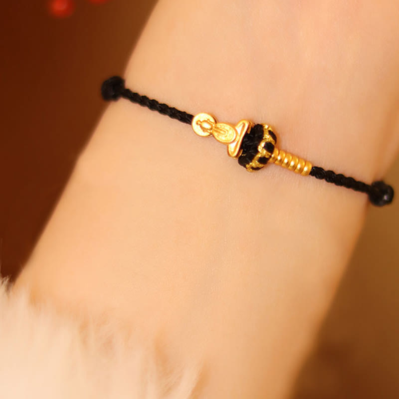 Buddha Stones, formloser Buddha, Lotusknoten, rote Schnur, Schutz, geflochtenes Armband - image 12