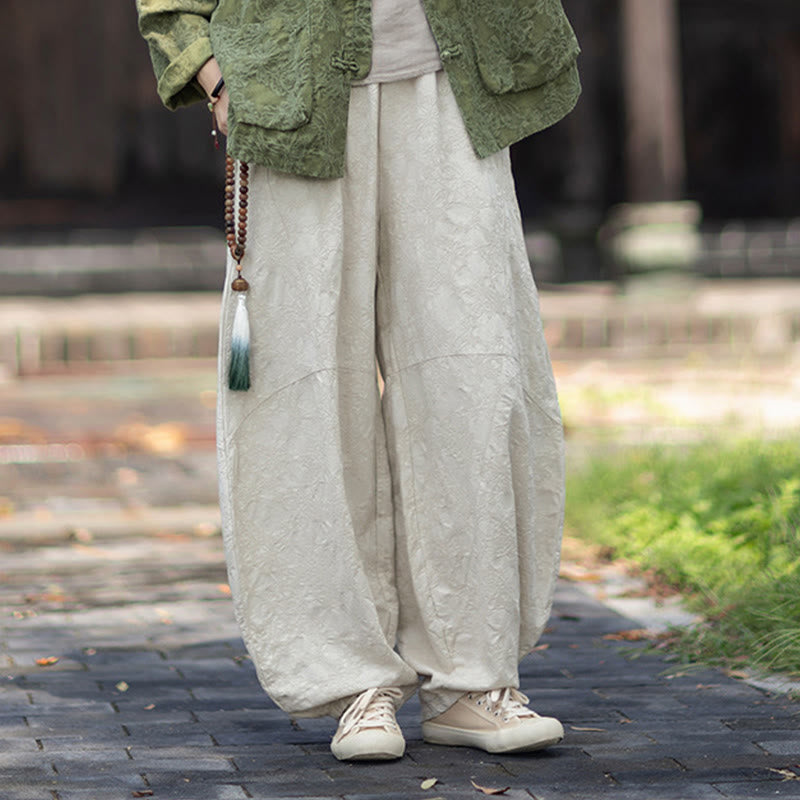 Buddha Stones Herbst Jacquard Damen Langarmhemd mit Froschknopfleiste und Hose aus Baumwoll-Leinen-Mischgewebe - image 30