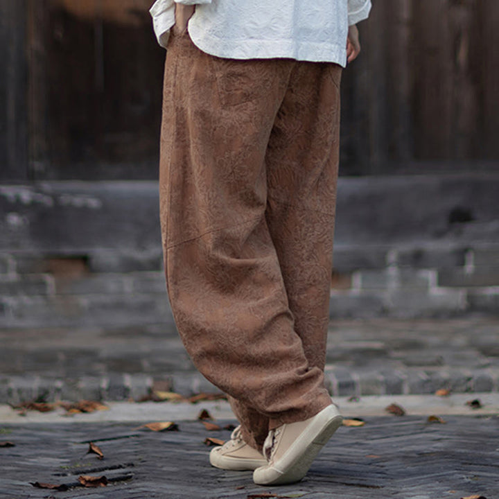 Buddha Stones Herbst Jacquard Damen Langarmhemd mit Froschknopfleiste und Hose aus Baumwoll-Leinen-Mischgewebe - image 38