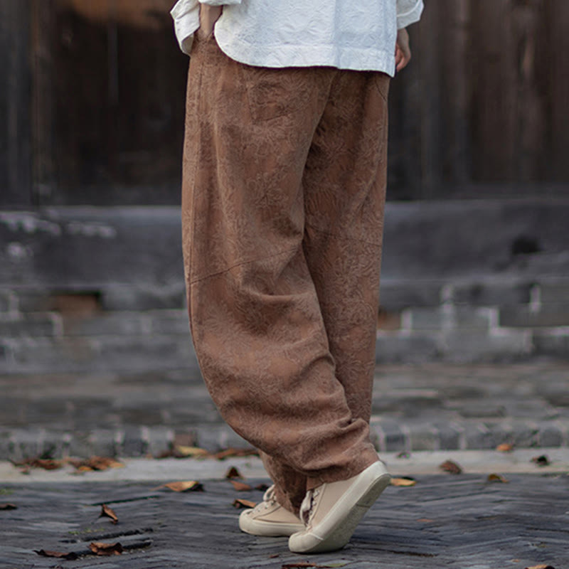 Buddha Stones Herbst Jacquard Damen Langarmhemd mit Froschknopfleiste und Hose aus Baumwoll-Leinen-Mischgewebe - image 38