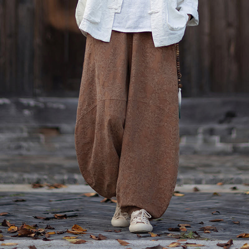 Buddha Stones Herbst Jacquard Damen Langarmhemd mit Froschknopfleiste und Hose aus Baumwoll-Leinen-Mischgewebe - image 41