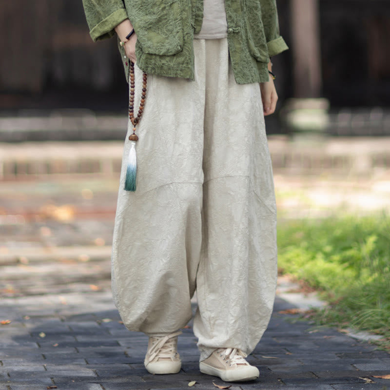 Buddha Stones Herbst Jacquard Damen Langarmhemd mit Froschknopfleiste und Hose aus Baumwoll-Leinen-Mischgewebe - image 32