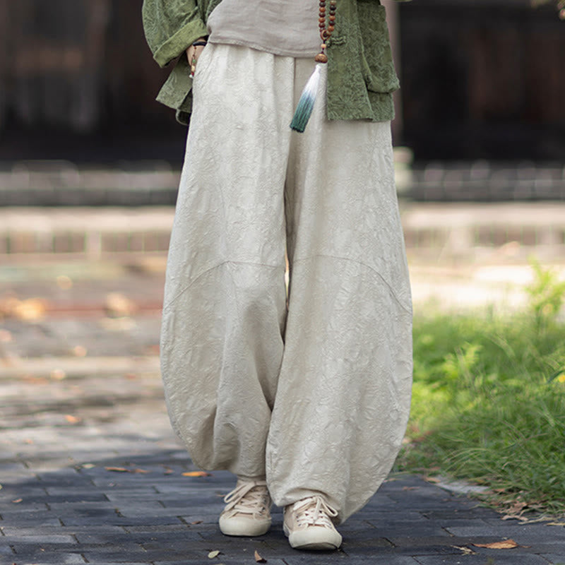 Buddha Stones Herbst Jacquard Damen Langarmhemd mit Froschknopfleiste und Hose aus Baumwoll-Leinen-Mischgewebe - image 33