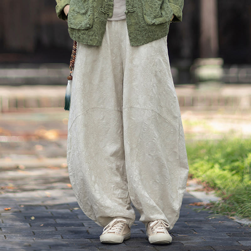 Buddha Stones Herbst Jacquard Damen Langarmhemd mit Froschknopfleiste und Hose aus Baumwoll-Leinen-Mischgewebe - image 31