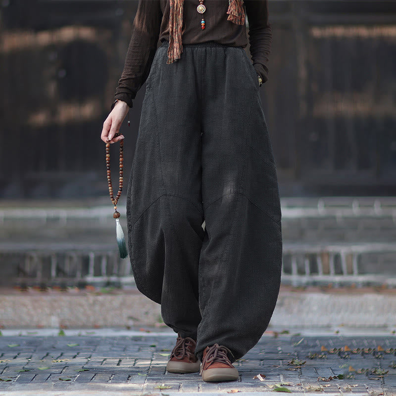 Buddha Stones Winter-Thermohose für Damen aus Ramie-Baumwolle mit elastischem Bund und Taschen - DimGray - US6, UK/AU10, EU38 (L) - image 20