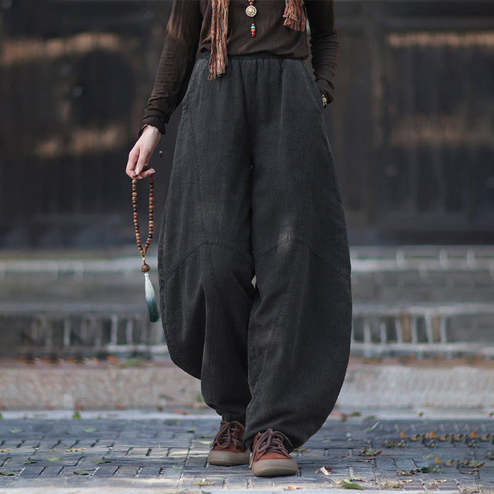 Buddha Stones Winter-Thermohose für Damen aus Ramie-Baumwolle mit elastischem Bund und Taschen - DimGray - US6, UK/AU10, EU38 (L) - image 20