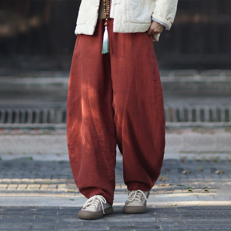 Buddha Stones Winter-Thermohose für Damen aus Ramie-Baumwolle mit elastischem Bund und Taschen - Tomate - US6, UK/AU10, EU38 (L) - image 33