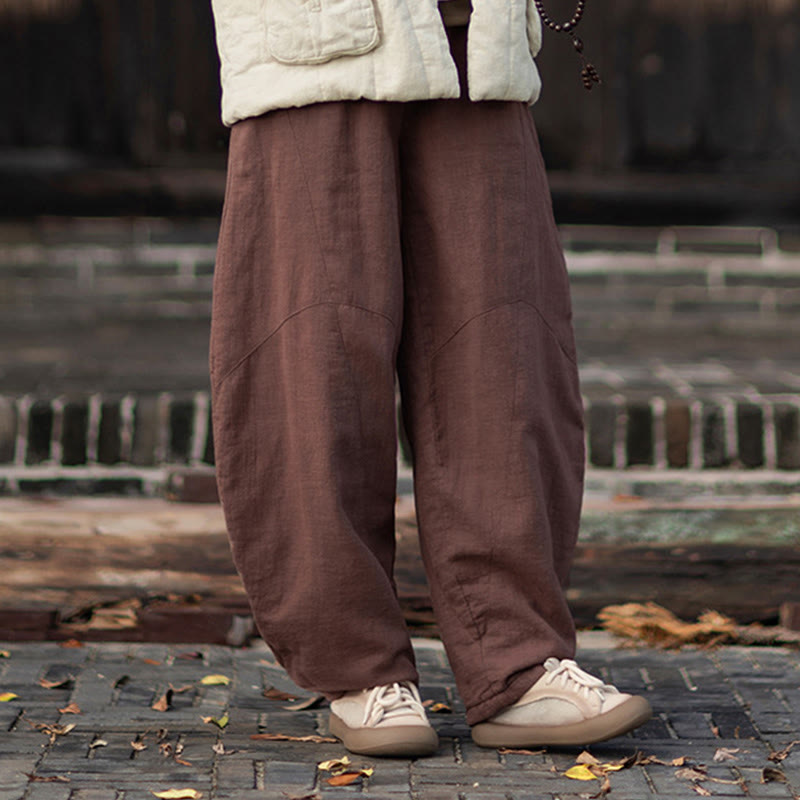 Buddha Stones Winter-Thermohose für Damen aus Ramie-Baumwolle mit elastischem Bund und Taschen - image 40