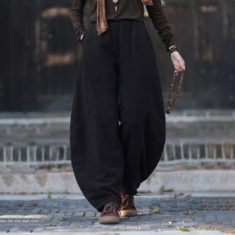 Buddha Stones Winter-Thermohose für Damen aus Ramie-Baumwolle mit elastischem Bund und Taschen - image 43