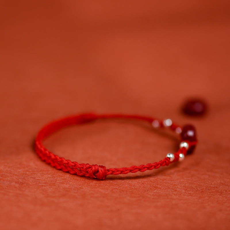 Buddha Stones Friedensarmband mit Zinnober-Schnalle, handgefertigt, verstellbar, mit Segenssymbol - image 3