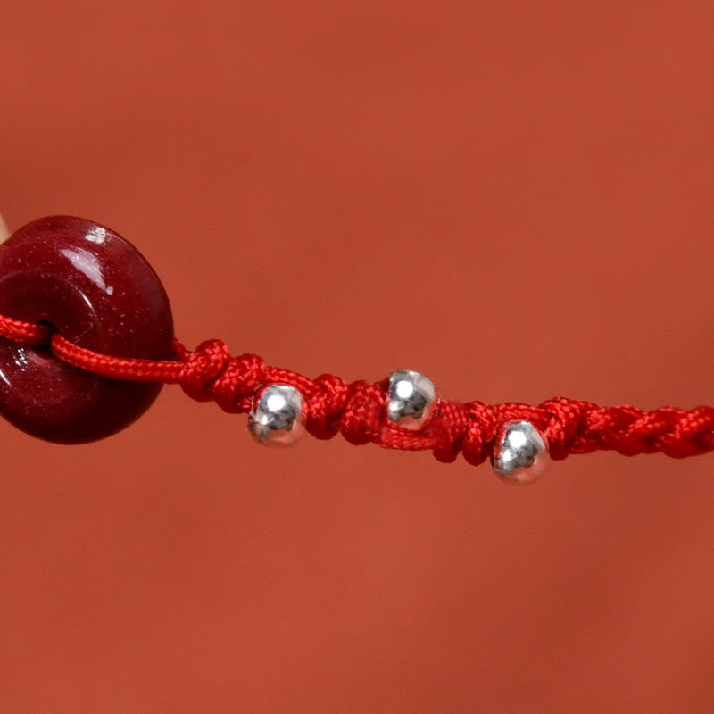 Buddha Stones Friedensarmband mit Zinnober-Schnalle, handgefertigt, verstellbar, mit Segenssymbol - image 7