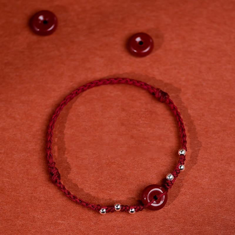 Buddha Stones Friedensarmband mit Zinnober-Schnalle, handgefertigt, verstellbar, mit Segenssymbol - image 14