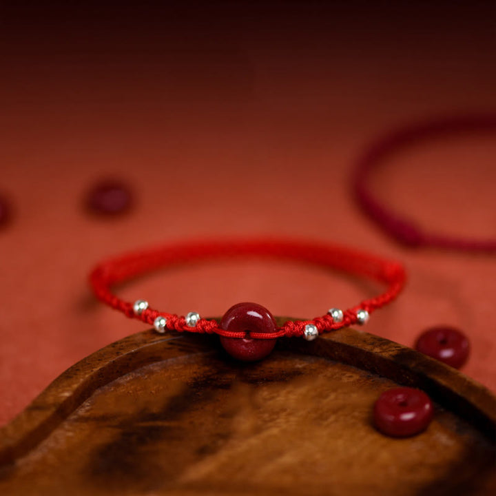 Buddha Stones Friedensarmband mit Zinnober-Schnalle, handgefertigt, verstellbar, mit Segenssymbol - image 5