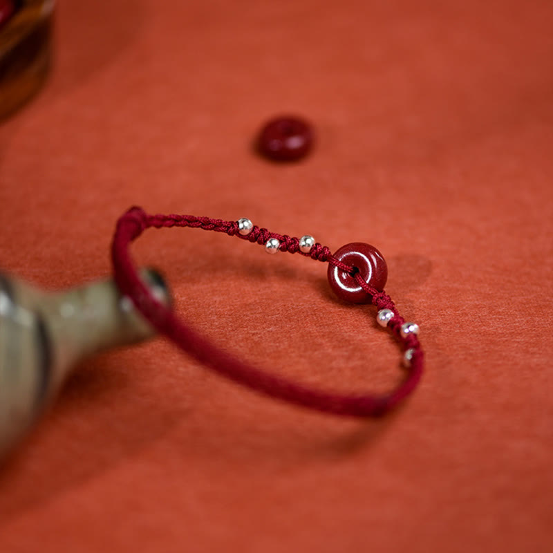 Buddha Stones Friedensarmband mit Zinnober-Schnalle, handgefertigt, verstellbar, mit Segenssymbol - image 15