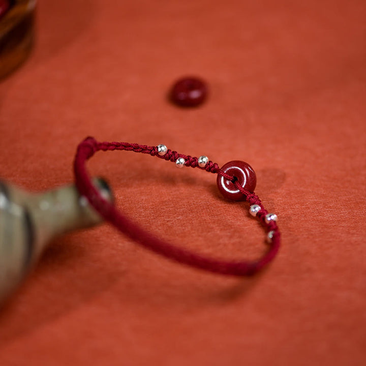 Buddha Stones Friedensarmband mit Zinnober-Schnalle, handgefertigt, verstellbar, mit Segenssymbol - image 15