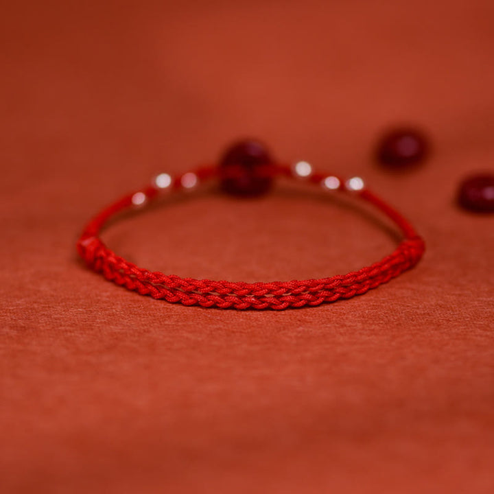 Buddha Stones Friedensarmband mit Zinnober-Schnalle, handgefertigt, verstellbar, mit Segenssymbol - image 4