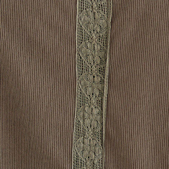 Buddha Stones Winter Plissee-Knopfleiste Langarm Cord Midikleid für Damen mit Taschen - image 11