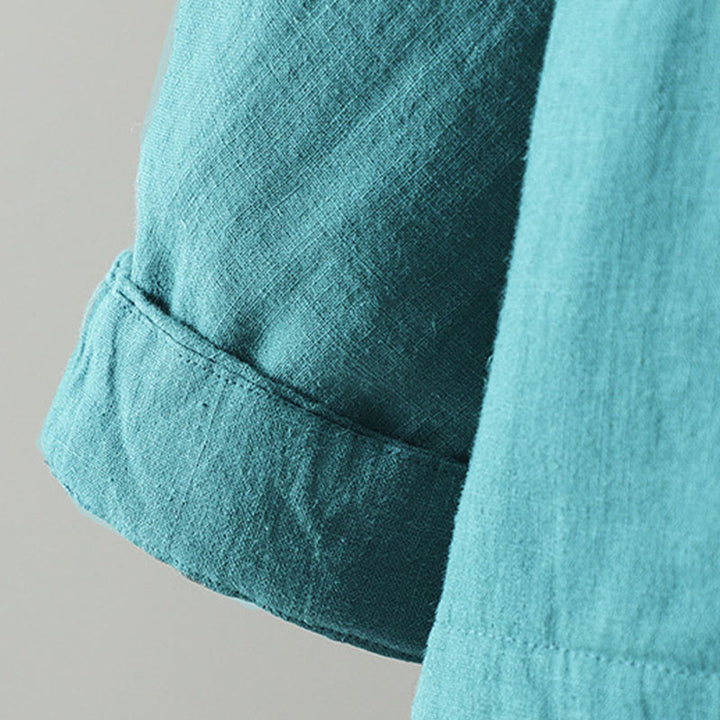 Buddha Stones Vintage Winterjacke mit Froschknopfverschluss, langen Ärmeln, Damen-Thermojacke aus Baumwolle - image 8