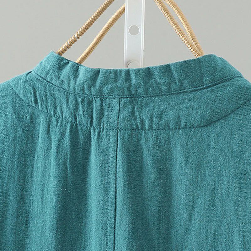 Buddha Stones Vintage Winterjacke mit Froschknopfverschluss, langen Ärmeln, Damen-Thermojacke aus Baumwolle - image 6