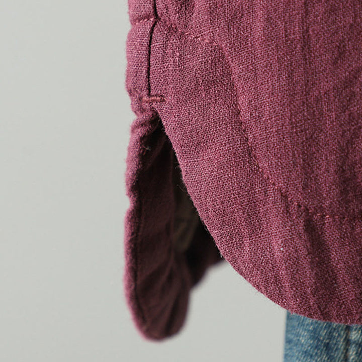 Buddha Stones Vintage Winterjacke mit Froschknopfverschluss, langen Ärmeln, Damen-Thermojacke aus Baumwolle - image 16