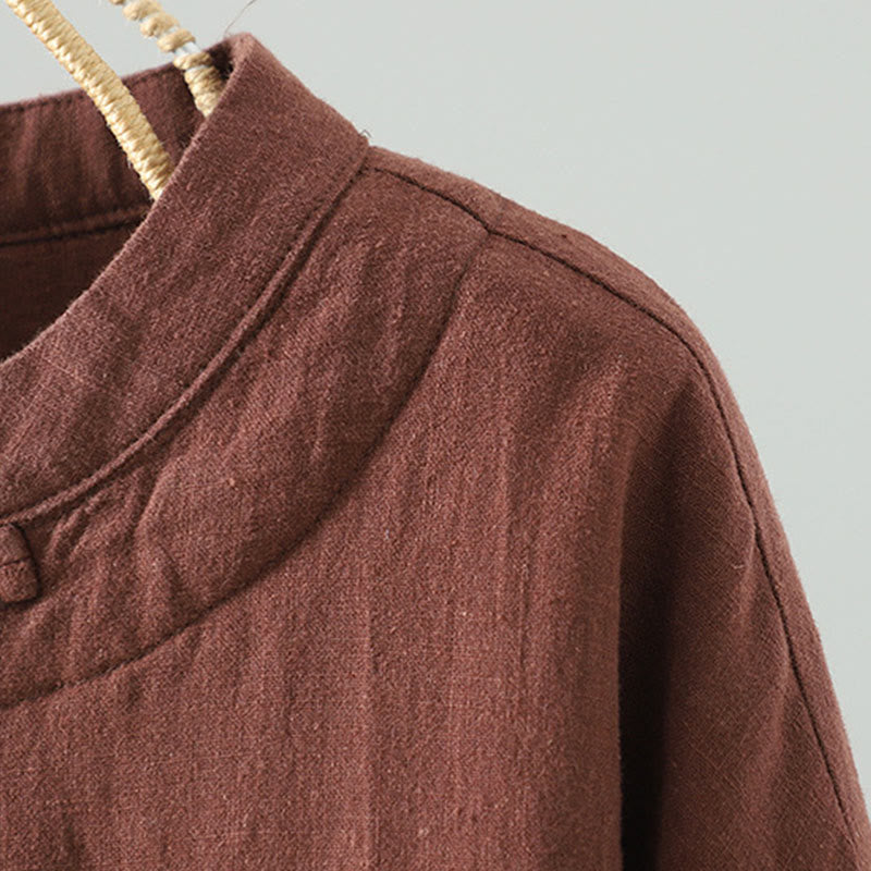 Buddha Stones Vintage Winterjacke mit Froschknopfverschluss, langen Ärmeln, Damen-Thermojacke aus Baumwolle - image 21