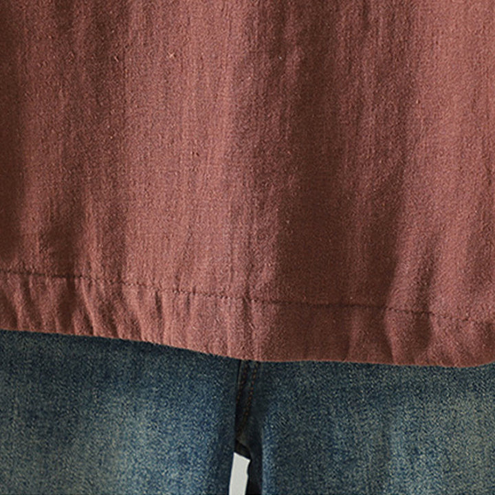 Buddha Stones Vintage Winterjacke mit Froschknopfverschluss, langen Ärmeln, Damen-Thermojacke aus Baumwolle - image 25