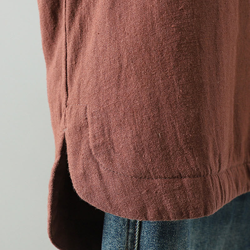 Buddha Stones Vintage Winterjacke mit Froschknopfverschluss, langen Ärmeln, Damen-Thermojacke aus Baumwolle - image 26